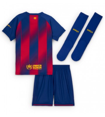 Barcelona Hjemmebanetrøje Børn 2025-26 Kortærmet (+ Korte bukser)